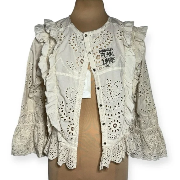 Magnolia Pearl Hermione Eyelet Blouse TOP 2194-MOON-OS - Picture 6 of 16